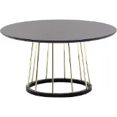 Wohnling Couchtisch Rund 80x80x42cm Schwarz Gold Metall Modern Wohnzimmer