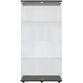 PXloue Vitrine Vitrinenschrank mit Glastrennwand&LED-Glasvitrine 80x36x164cm