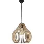 Licht-Erlebnisse Hängelampe Holz Ø 43 cm offener Schirm E27 Pendelleuchte Esstisch Esszimmer Küche