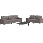 vidaXL 2-tlg. Sofagarnitur mit Dekokissen Taupe Stoff