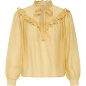 B.young Langarmbluse "Damen Langarm BYXGENNA", Damen, Gr. 36, beige (cream gold), Obermaterial: 85% Viskose CV. 15% Polyamid PA., Blusen Langarmbluse