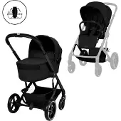 Cybex BALIOS S Lux Kombikinderwagen mit Falt-Liegewanne, Moon Black
