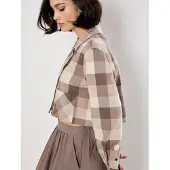 Apricot Hemdbluse "Cropped-Hemd" mit verdeckter Knopfliste