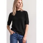 Street One Kurzarmpullover mit Stehkragen