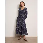 Apricot Midikleid "Smokkkleid in mittlerer Länge" mit Blumenmuster