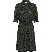 Kaffe Midikleid "Damen Kleid KAdina", Damen, Gr. 44, N-Gr, schwarz (schwarz with thyme graphic), Obermaterial: 100% Viskose LENZING ECOVERO CV LenzEcov., Kleider Midikleid