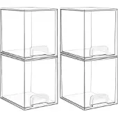 Sonstiges Stapelbare Aufbewahrungsboxen mit Schubladen, transparent, 4er Set, 19 cm hoch
