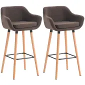 CLP 2er Set Barhocker Grant Stoff braun