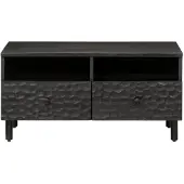 vidaXL Couchtisch Schwarz 80x54x40 cm Massivholz Mango