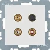 Berker 3315321909 3 x Cinch/S-Video Steckdose S.1/B3/B7 pw