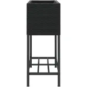 vidaXL Hochbeete mit Ablage 2 Stk. Schwarz 70x28x70 cm Poly Rattan