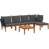 vidaXL 6 stk. Massives Akazienholz & Seil Natur