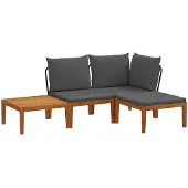 vidaXL 4 stk. Massives Akazienholz & Seil Natur