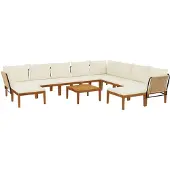 vidaXL 11 stk. Massives Akazienholz & Seil Natur