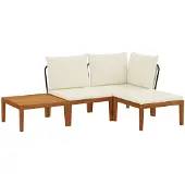 vidaXL 4 stk. Massives Akazienholz & Seil Natur