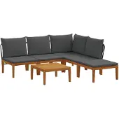 vidaXL 6 stk. Massives Akazienholz & Seil Natur
