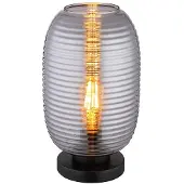 Globo Lighting LED Tischleuchte, schwarz, Glas, Rauchoptik, H 34,5 cm