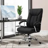 Sweiko Bürostuhl Computerstuhl Schreibtischstuhl. höhenverstellbar, Wippfunktion, 65 cm x 78, Schwarz + Silber