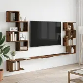 vidaXL Wandmontiertes TV-Regal Altholz 200 x 15 x 94 cm Holzwerkstoff