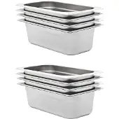 vidaXL Gastronormbehälter 8 Stk. GN 1/3 100 mm Edelstahl