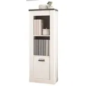 Furn.Design AKTENREGAL weiß Pinie, anthrazit Landhaus, Büroregal mit Soft-Close