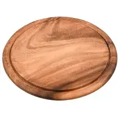 Kesper Rundes Holzschneidebrett mit 25 cm Durchmesser und Nut
