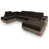 Masseno Ecksofa CASONE L-Form mit Schlaf- und naufbewahrung, U-Form, Schlafsofa, Ecksofa - Braun, MONOLITH 29 + MONOLITH 09