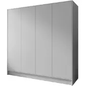 Masseno Drehtürenschrank VELAR 200/200/51 cm Modern Kleiderschrank 4-türig Weiß