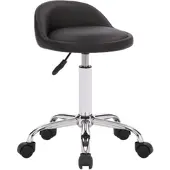 DELUKE Arbeitshocker VADUZ 36x43x56cm Kunstleder Schwarz Arbeitsstuhl Drehhocker Rollhocker Bürohocker