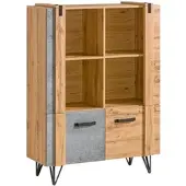 Masseno VITRINE BRANDO 137/90,1 cm in Eiche Wotan