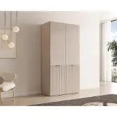 Masseno Drehtürenschrank ATELIO 101/200/51 cm Modern Kleiderschrank 2-türig Kaschmir