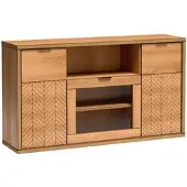 Beautysofa VITRINE Fun mit 3 Türen, ohne Beinen, Karamell-Eiche
