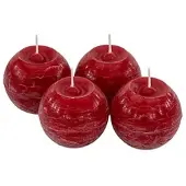 Buttinette Rustikale Kugel-Kerzen, rot, 4 Stück