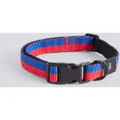 HAY - Dogs Collar Flat - S/M - Red and blue stripe