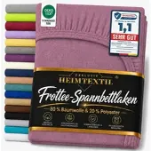 EXKLUSIV HEIMTEXTIL Frottee Spannbettlaken 200 x 220 cm Lila