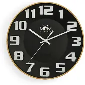 MPM -Quality Wanduhr Ageless rund Ø 334 mm Kunststoff schwarzes Zifferblatt