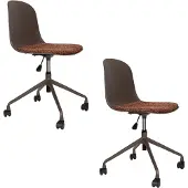 Housecraft living Roxanne Bürostuhl Braun - 2 er Set