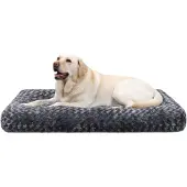 Sonstiges Hundebett L 91x68cm Dunkelgrau, Waschbar, Flauschig, Rutschfest, Atmungsaktiv
