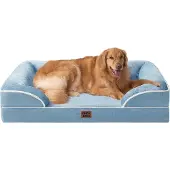 Sonstiges Orthopädisches Hundebett XL 112x81cm Memory Foam Waschbar Wasserdicht Hellblau