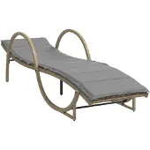 vidaXL Sonnenliegen 2 Stk. mit Auflagen Beige Poly Rattan