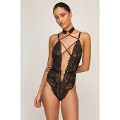 Hunkemoller Private Body offenem Schritt Brandy Schwarz