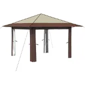 Syfax Gazebo ohne Seitenwand Creme und Braun