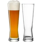 Leonardo Bierglas "Weizenbiergläser Grano 500 ml 2er Set transparent", bunt (transparent), B:8,5cm H:25,6cm Ø:8,5cm, Glas, Trinkgefäße, Bierglas, Spülmaschinenfest