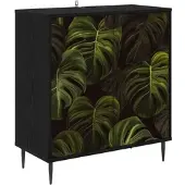 vidaXL Sideboard ELBURG Schwarz Eichen-Optik 69 x 33 x 76 cm