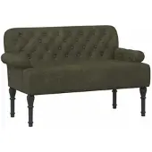 vidaXL Zweisitzer mit Knopfheftung Olivegrün 120 x 65 x 78 cm