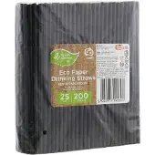GoDan S.A Papierstrohhalme Schwarz 8x252 Mm / 200 Stk.