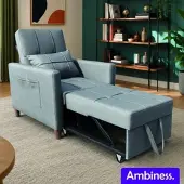 Ambiness 3in1 Einsitzer Schlafsofa hellgrau