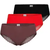 Schiesser Damen Brazilian-Slips, 3er Pack - 3Pack Brazilian, Stretch Cotton, uni