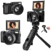 Agfa Vlog-Set: Digitalkamera mit 24 MP, 4K-Kamera VLG-4K + Fernbedienung / VLG-4K S