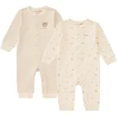 BORNINO HOME Lieblinge 2er-Pack Schlafoverall Ringel Bär, beige, 86